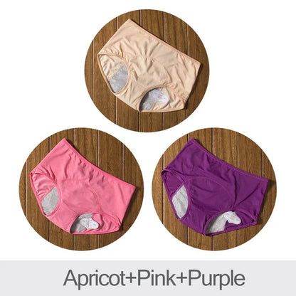 3pcs/Set Leak Proof Menstrual Panties Women Period Underwear Sexy Pants Incontinence Underwear Cotton Briefs Dropshipping