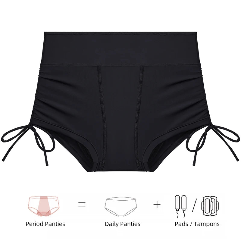 Girls Menstrual Swim Bottoms 4-Layer Leakproof Swimwear Waterproof Bikini Beach Pants Summer Swimming Period Panties Boxers