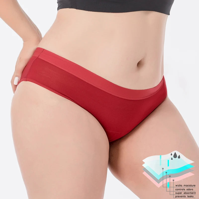 1Pcs Menstrual Panties for Women New Breathable Fast Absorbent Underwear 4Layers Leak Proof Briefs Lingerie Period Underpants