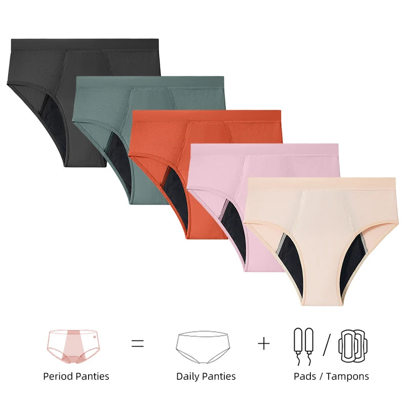 3PCS/Lot Menstrual Panties Woman Very Abundant Flow Menstruation Underwear High Waist Leak Proof Period Panties for Girls Set